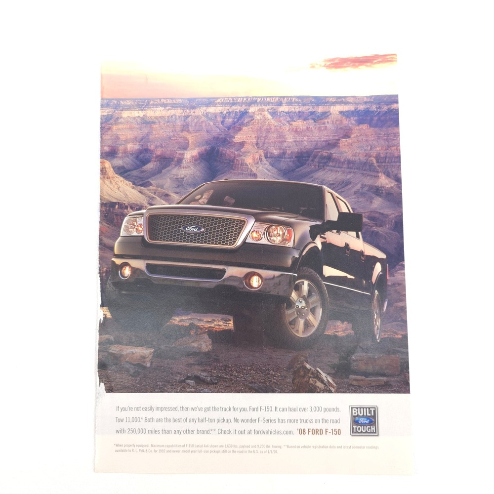 Ford F-150 Built Tough Grand Canyon Print Ad Super Duty Garage Wall Art Promo